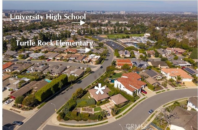 bird's eye view featuring a residential view