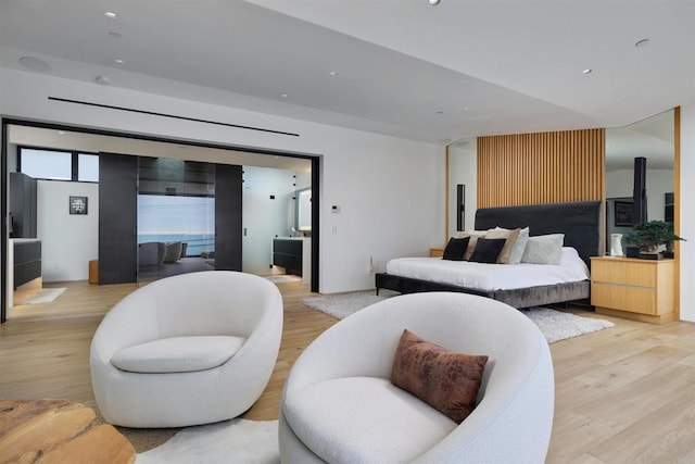 bedroom featuring light hardwood / wood-style flooring