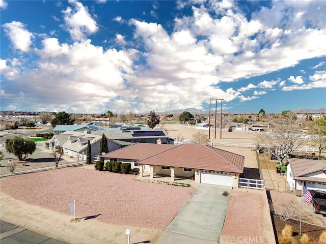 aerial view with a residential view