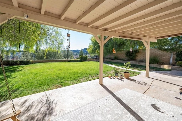 view of patio with a fenced backyard