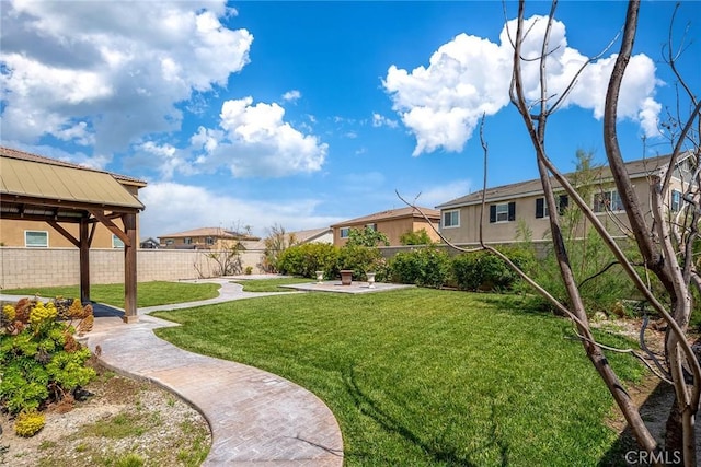 view of yard with a patio area