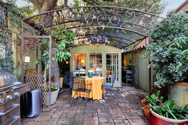 view of patio / terrace with a grill