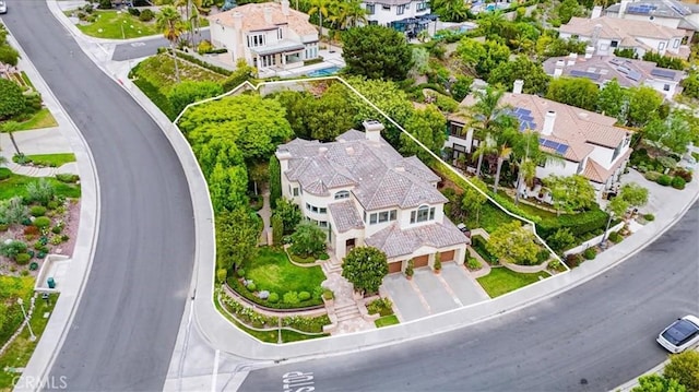 aerial view with a residential view