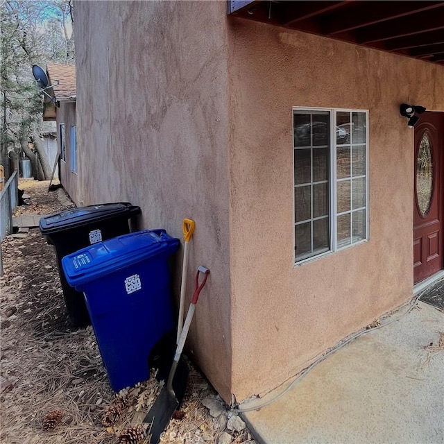 view of home's exterior featuring stucco siding