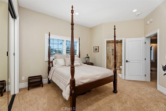 5571 Clover Hill Dr, Yorba Linda, CA 92886 - bedroom featuring light colored carpet, baseboards, and recessed lighting