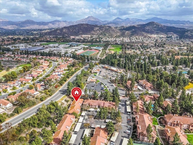 12059 Alta Carmel Ct Unit 167, San Diego, CA 92128 - aerial overview of property's location with a mountain backdrop and nearby suburban area
