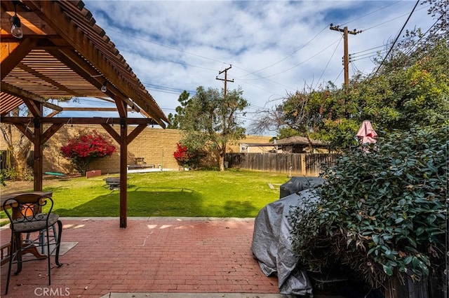 view of patio with a pergola