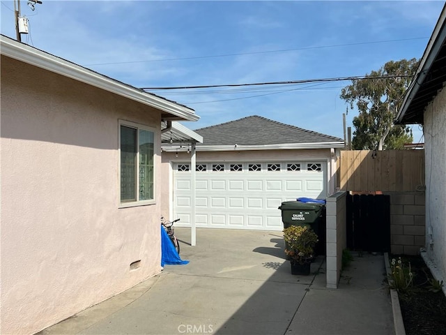 view of garage