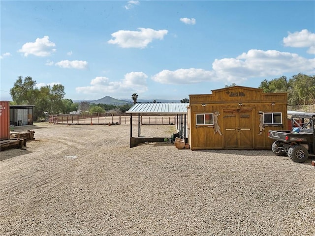 4210 Crestview Dr, Norco, CA 92860 - view of yard featuring an outbuilding and a mountain view
