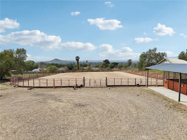 4210 Crestview Dr, Norco, CA 92860 - view of yard with an outdoor riding arena, a rural view, and a mountain view
