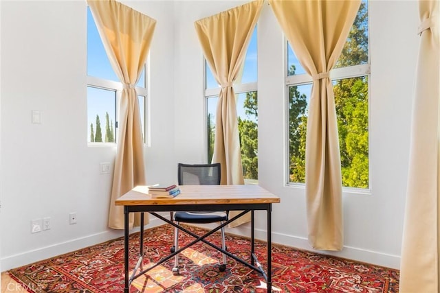 office featuring a wealth of natural light and baseboards