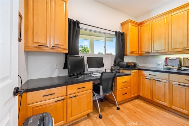 office with light wood-style floors