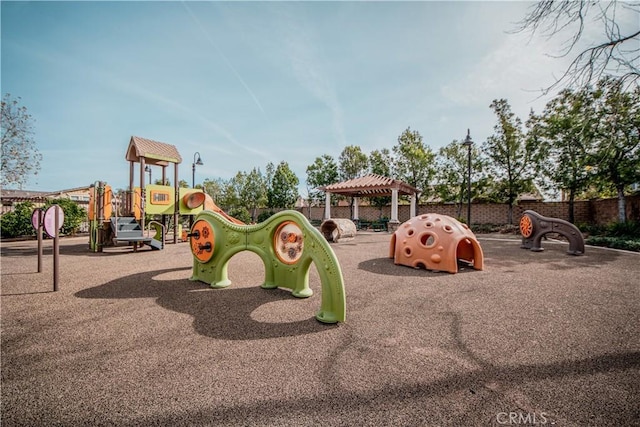 view of play area featuring a gazebo