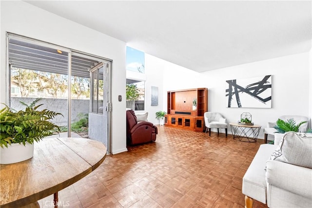 living room with baseboards