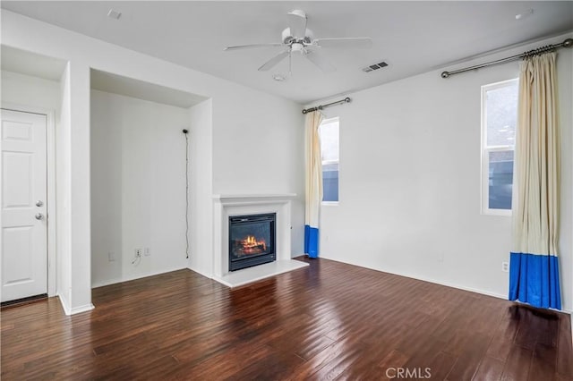 40241 Courtland Way, Temecula, CA 92591 - unfurnished living room with ceiling fan and wood-type flooring