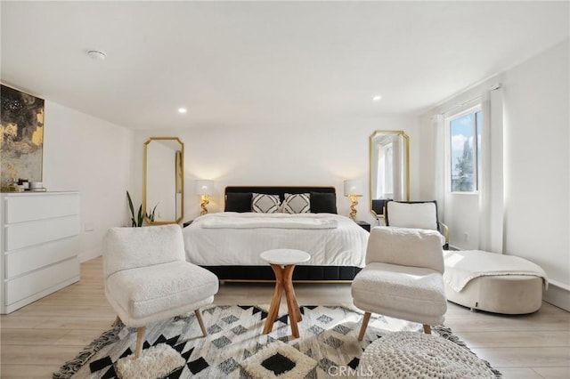 bedroom featuring light hardwood / wood-style flooring