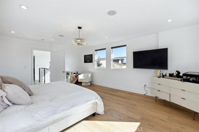 bedroom featuring light hardwood / wood-style flooring