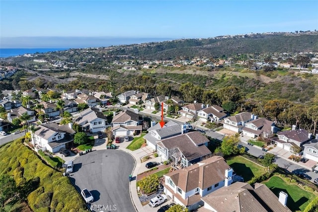 aerial view with a residential view