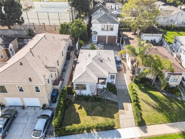 aerial view with a residential view