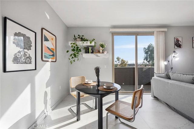 view of dining room