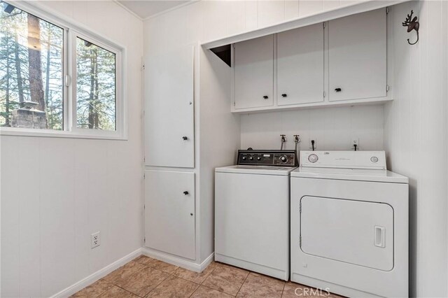 1707 Twin Lakes Dr, Wrightwood, CA 92397 - washroom with cabinet space, washer and dryer, and baseboards