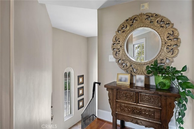 1205 W Highland Ave, Redlands, CA 92373 - entrance foyer with wood finished floors and baseboards