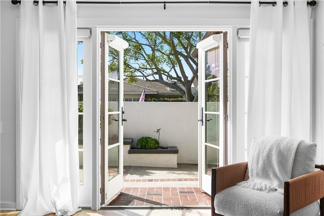 entryway featuring french doors