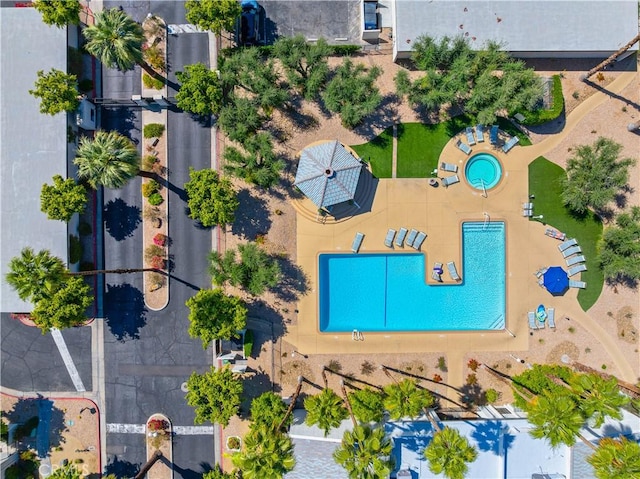 1150 E Palm Canyon Dr Unit 51, Palm Springs, CA 92264 - aerial view of a pool area