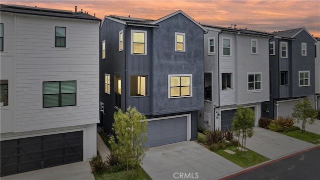 view of front of home with a garage