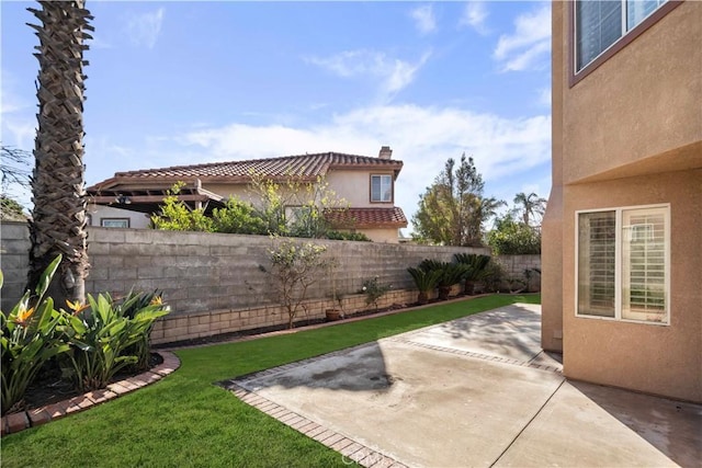 view of yard with a patio area