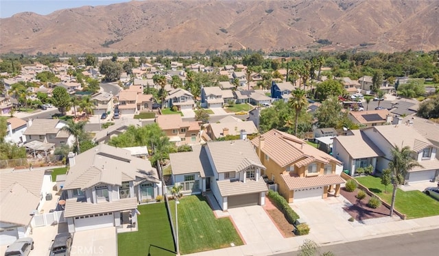 bird's eye view with a mountain view