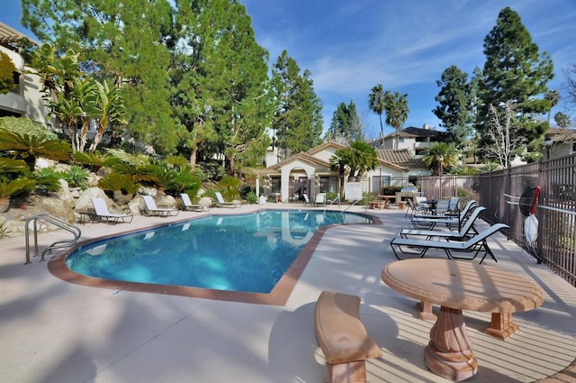 view of pool with a patio area