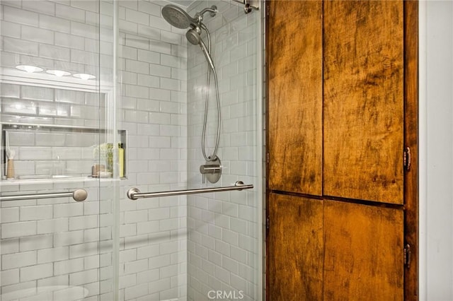 bathroom featuring walk in shower