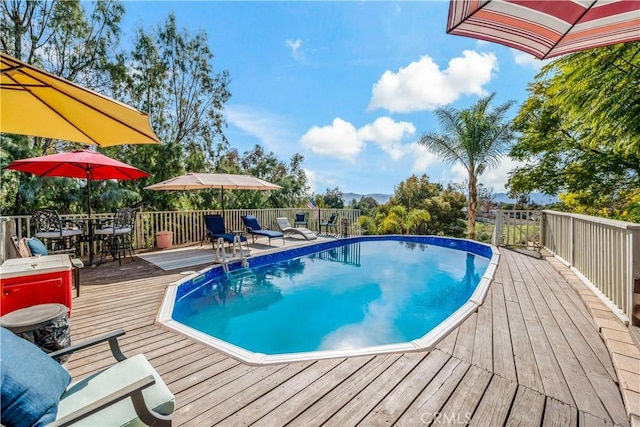 30451 San Pasqual Rd, Temecula, CA 92591 - view of pool featuring a deck and outdoor dining space