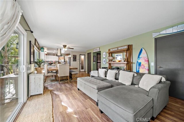 30451 San Pasqual Rd, Temecula, CA 92591 - living area featuring light wood finished floors and a ceiling fan