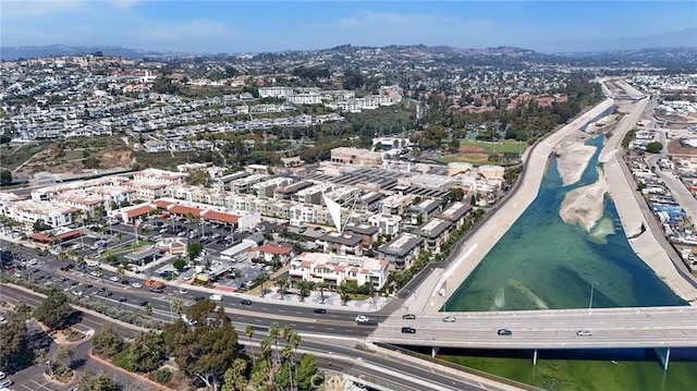 drone / aerial view with a city view