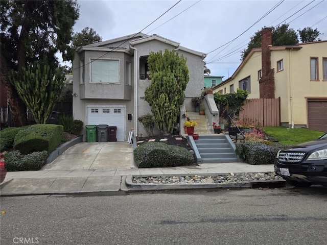 view of front property with a garage