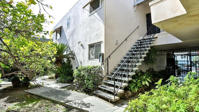 exterior space with stucco siding