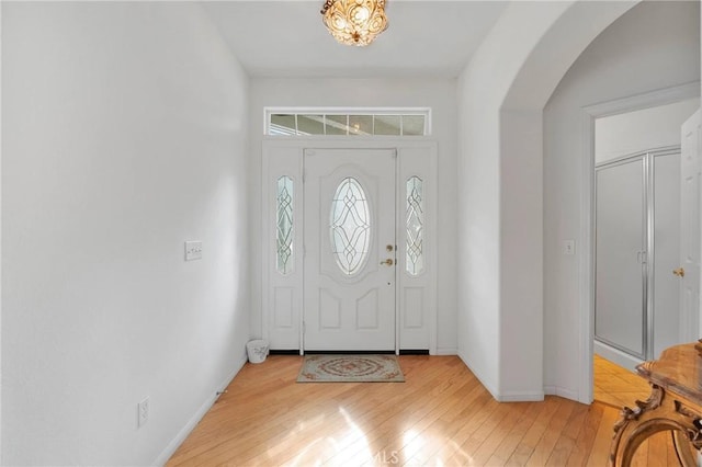 entryway featuring light hardwood / wood-style floors