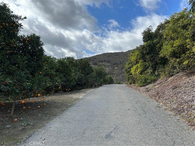 view of street with a mountain view