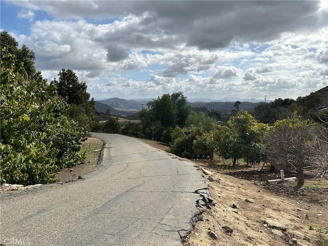 view of road featuring a mountain view