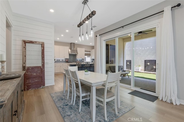 27717 Knoll View Pl, Valencia, CA 91381 - dining area with recessed lighting, plenty of natural light, and light wood-type flooring