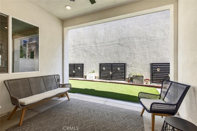 27717 Knoll View Pl, Valencia, CA 91381 - view of patio / terrace with a ceiling fan
