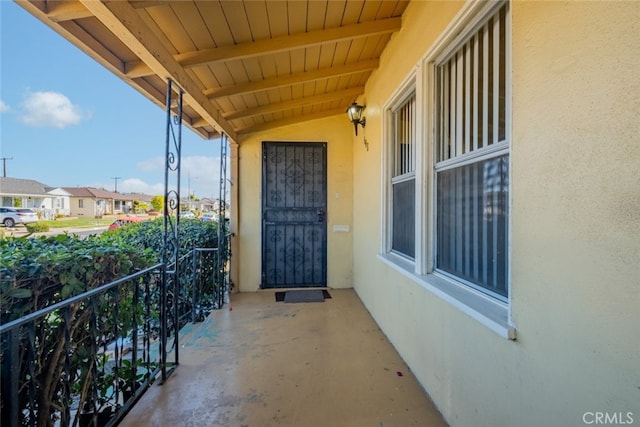 balcony with a residential view