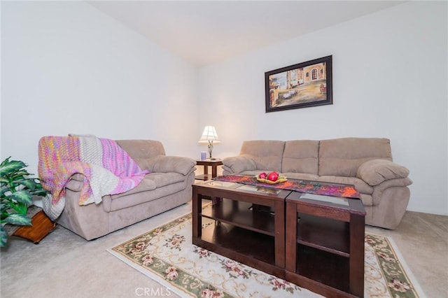 view of carpeted living area