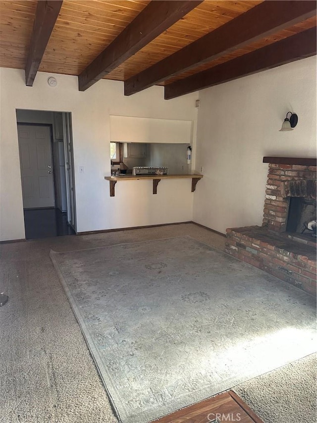 garage featuring wooden ceiling