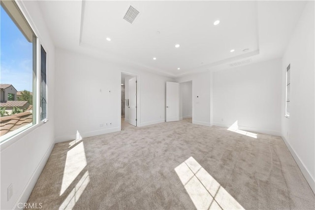122 Appian Blvd, Irvine, CA 92602 - interior space with light colored carpet, recessed lighting, visible vents, and a raised ceiling