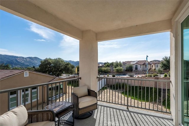 balcony with a mountain view