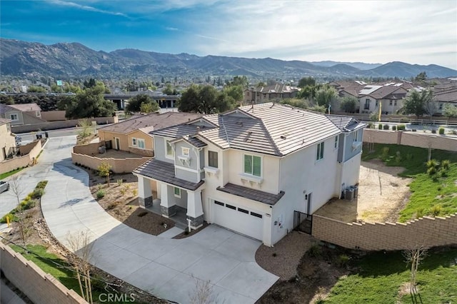 bird's eye view featuring a mountain view