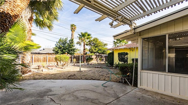 view of patio featuring a pergola